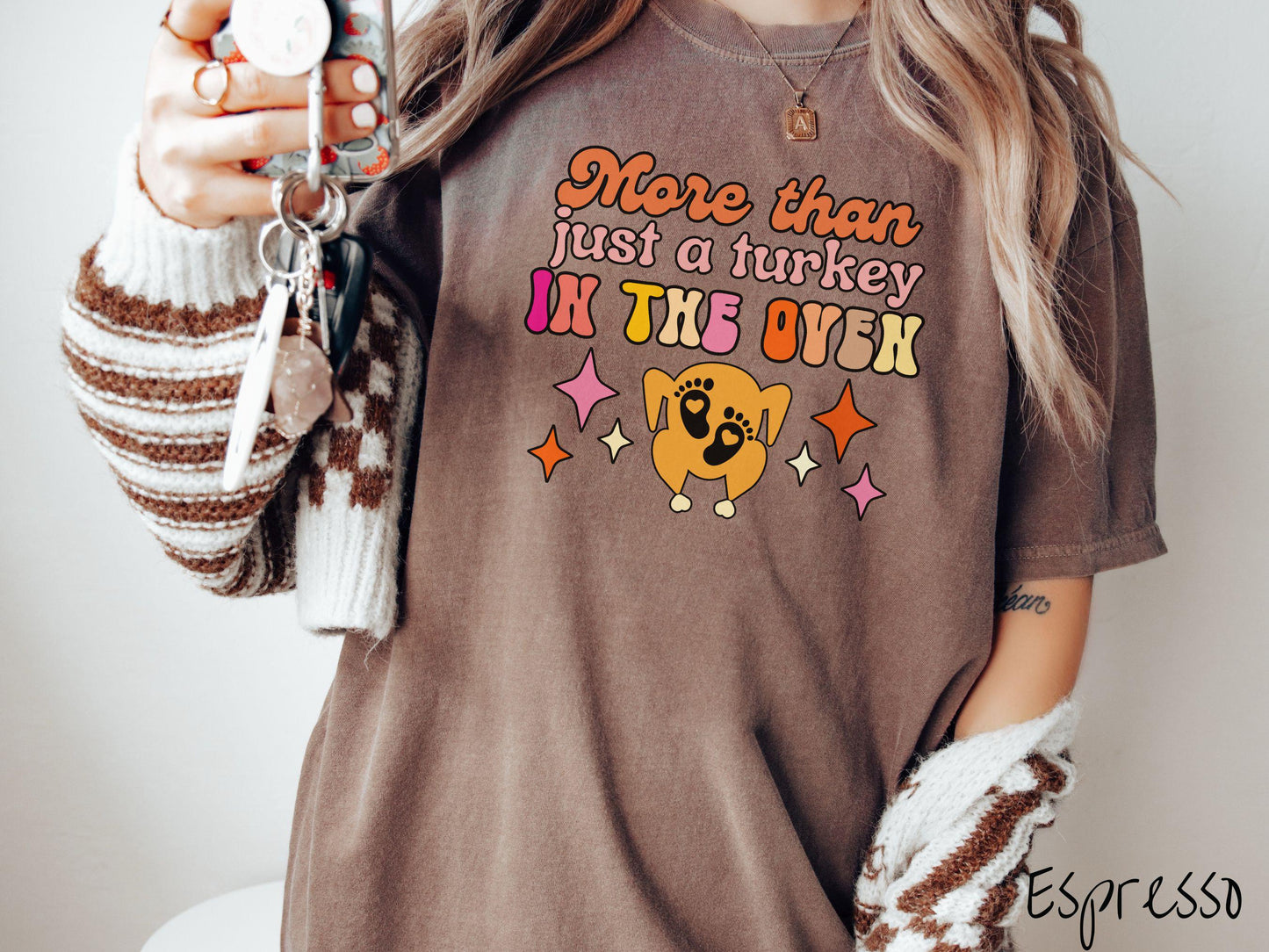 Comfort Colors Shirt, Bun in Oven Shirt, More Than Turkey in Oven Shirt, Thanksgiving Pregnancy Announcement, Expecting Announcement Shirt