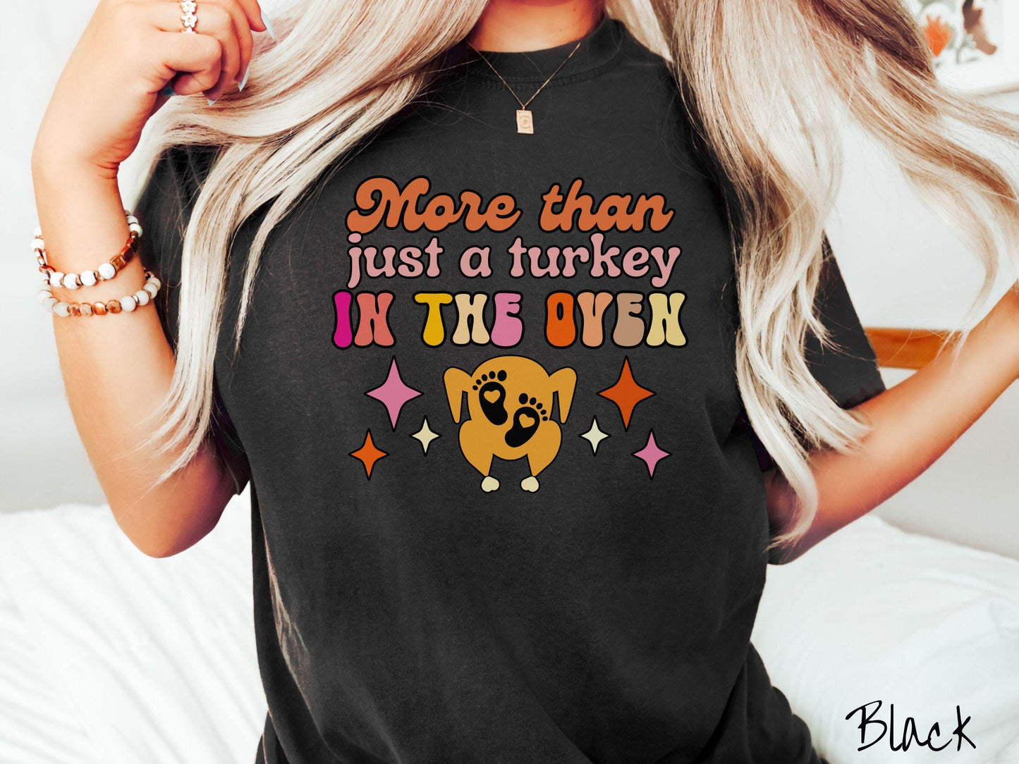 Comfort Colors Shirt, Bun in Oven Shirt, More Than Turkey in Oven Shirt, Thanksgiving Pregnancy Announcement, Expecting Announcement Shirt