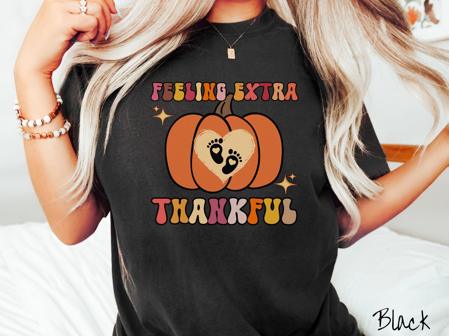 Comfort Colors Shirt, Thanksgiving Pregnancy Announcement Shirt, Feeling Extra Thankful Shirt, Thanksgiving Baby Announcement Shirt