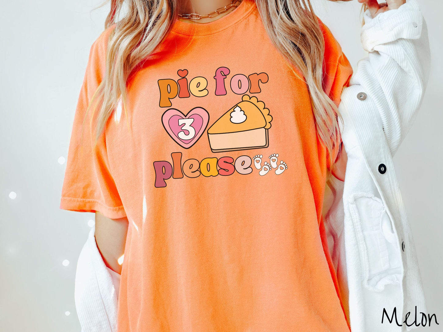 Comfort Colors Shirt, Pie for 3 Shirt, Twins Pregnancy Announcement, Twin Thanksgiving Pregnancy Announcement, Expecting Shirt
