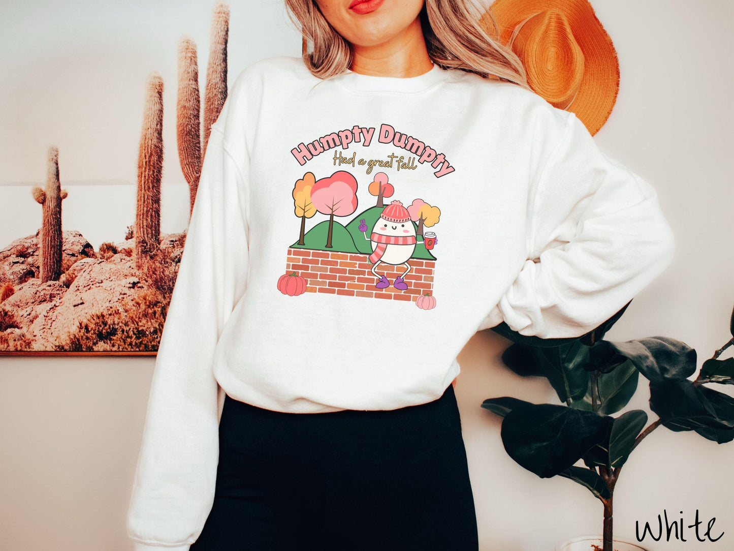 Humpty Dumpty Had a Great Fall Sweatshirt, Humpty Dumpty Shirt, Pink Autumn Shirt, Fall Coffee Tee, Season Sweater, Thanksgiving, Halloween