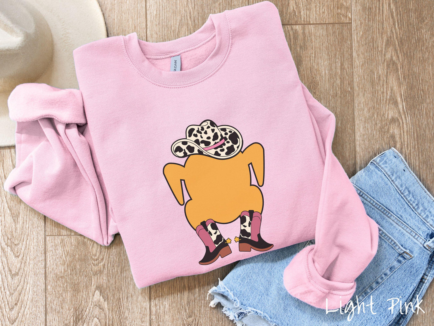 Western Cooked Turkey Thanksgiving Sweatshirt, Thanksgiving Gift, Sweater for Thanksgiving, Cowboy Thanksgiving, Rodeo Turkey Tee