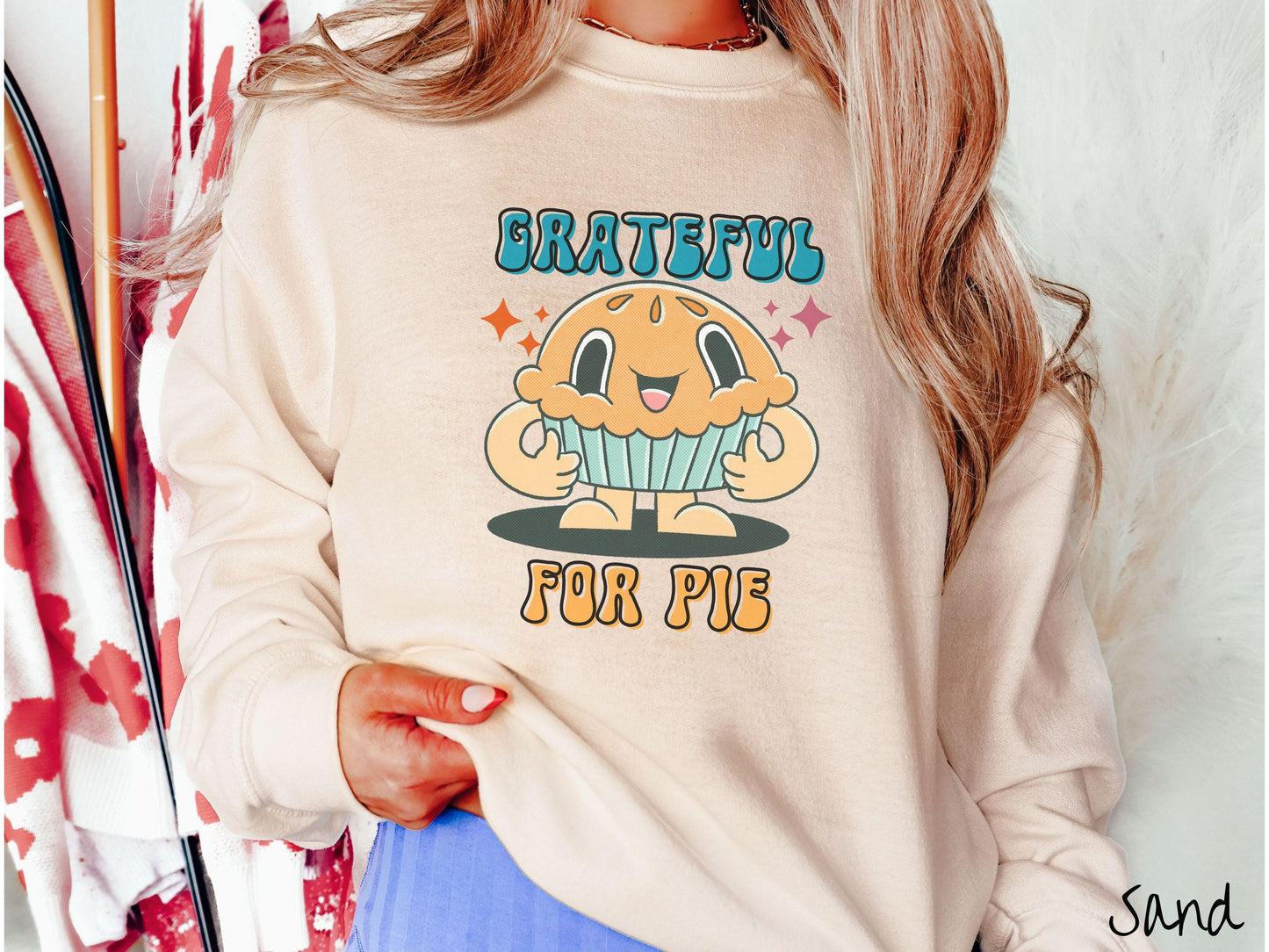 Grateful for Pie Sweatshirt, Thanksgiving Pie Tee, Turkey Day Shirt, Thanksgiving Gift, Retro Pie Shirt, Groovy Pie Sweater, Thankful Shirt