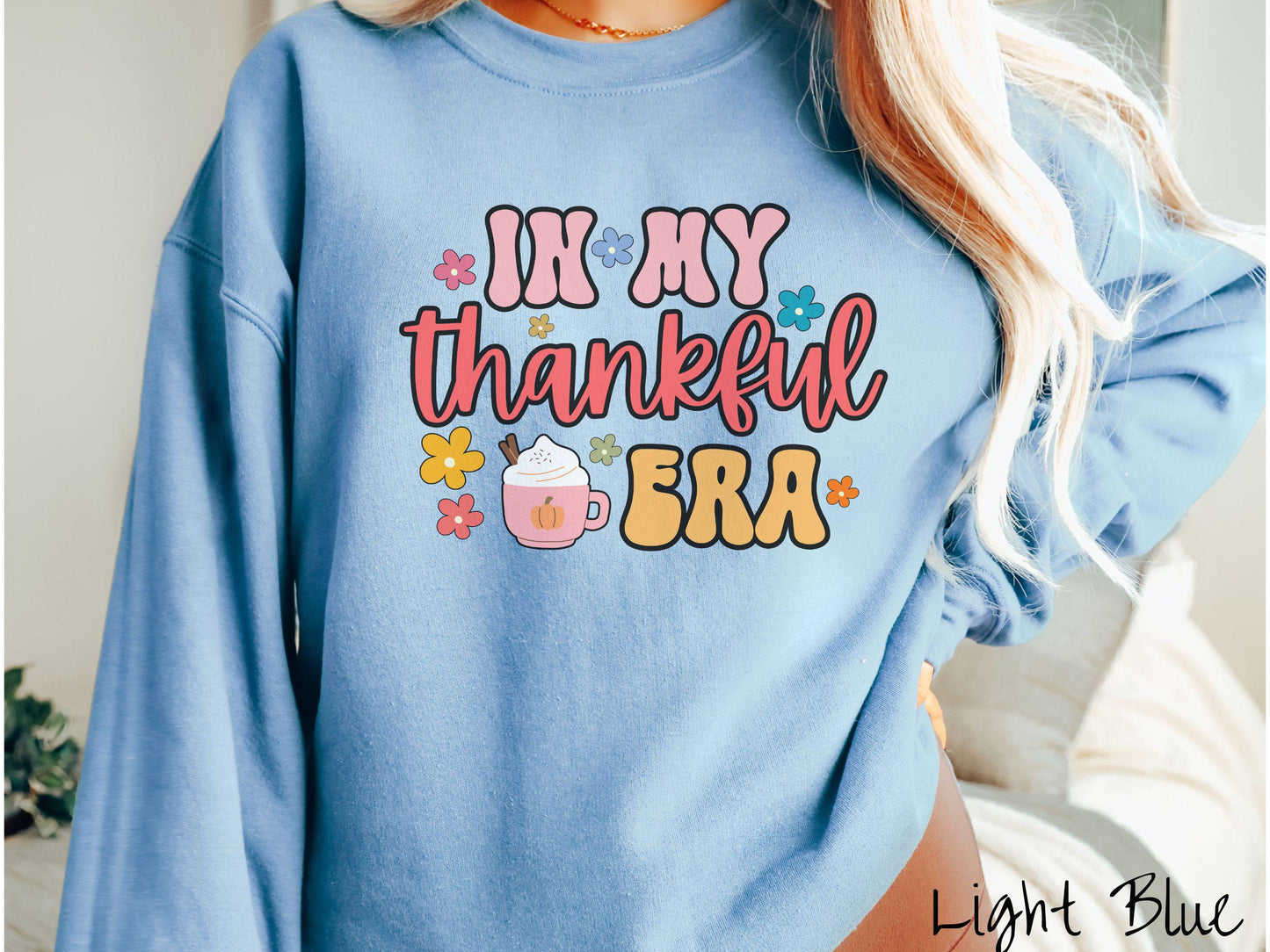 In My Thankful Era Sweatshirt, Thanksgiving Gifts, Cozy Autumn Sweatshirt, Retro Fall Shirt, Floral Sweater, Turkey Day Tee, My Era