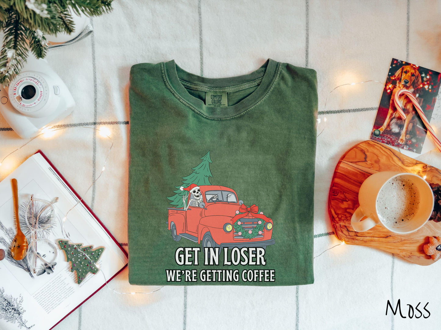 Skeleton Christmas Shirt, Christmas Coffee, Spooky and Merry, Festive Skeleton, Comfort Colors Shirt,