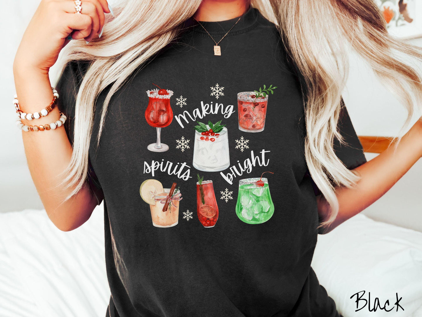 The Making Spirits Bright Comfort Colors Shirt, Gift This Christmas Spirits Tee-shirt to Your Friends and Family This Holiday Season!