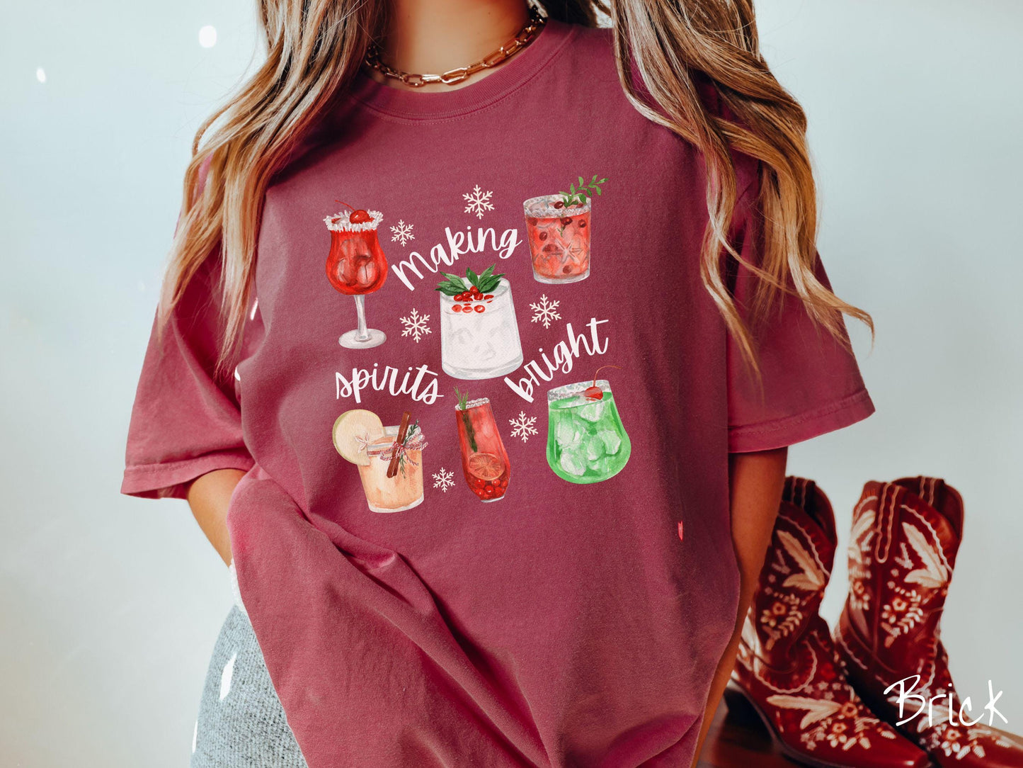 The Making Spirits Bright Comfort Colors Shirt, Gift This Christmas Spirits Tee-shirt to Your Friends and Family This Holiday Season!