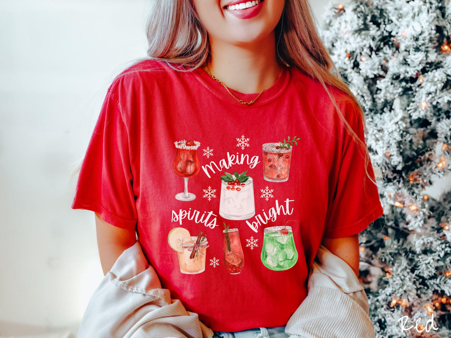 The Making Spirits Bright Comfort Colors Shirt, Gift This Christmas Spirits Tee-shirt to Your Friends and Family This Holiday Season!