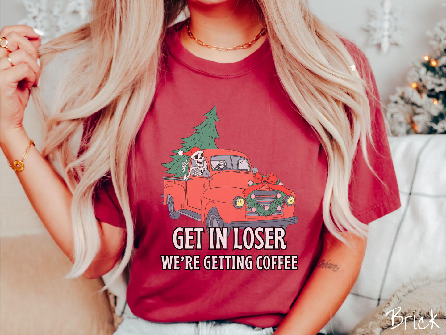 Skeleton Christmas Shirt, Christmas Coffee, Spooky and Merry, Festive Skeleton, Comfort Colors Shirt,
