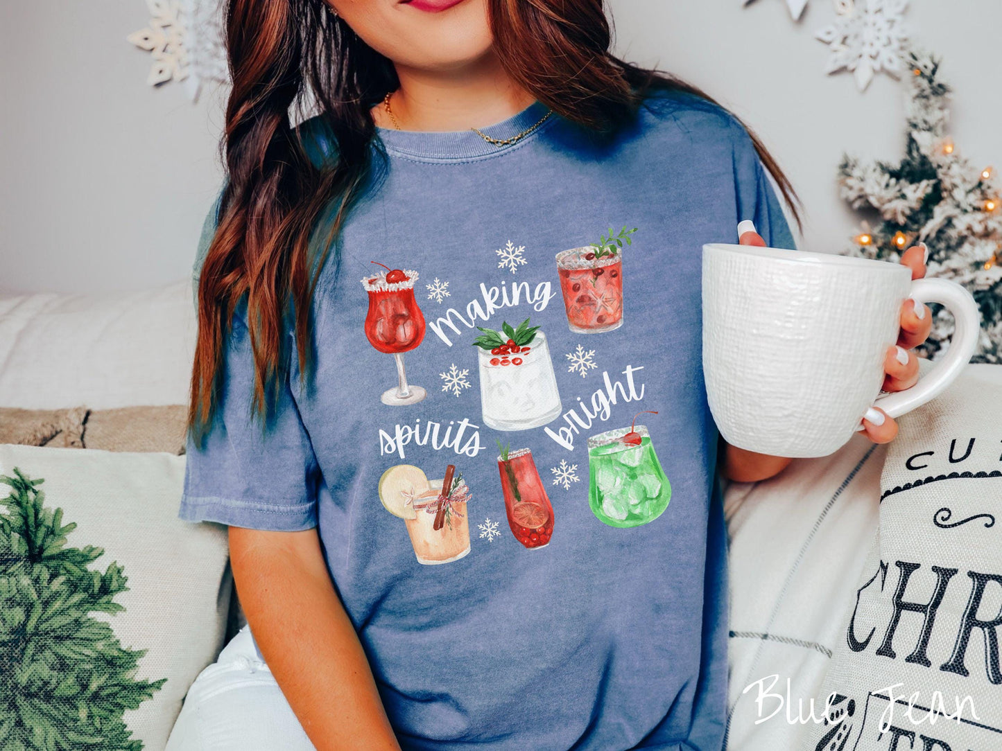 The Making Spirits Bright Comfort Colors Shirt, Gift This Christmas Spirits Tee-shirt to Your Friends and Family This Holiday Season!