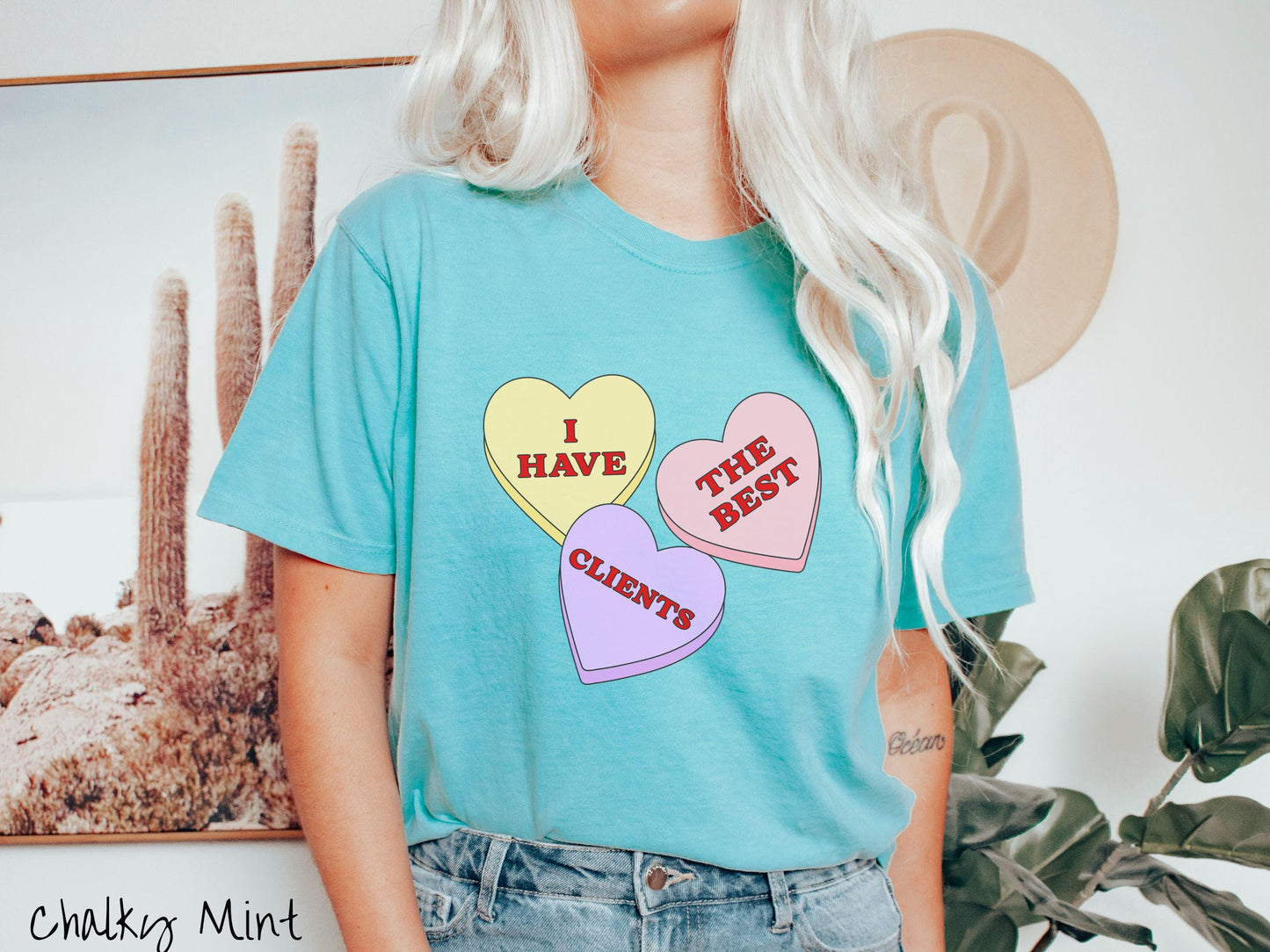 The Valentine's Hearts Best Clients Ever Comfort Colors Tee-shirt, Gift This Occupational Therapy Tee-shirt for Valentine's Day!