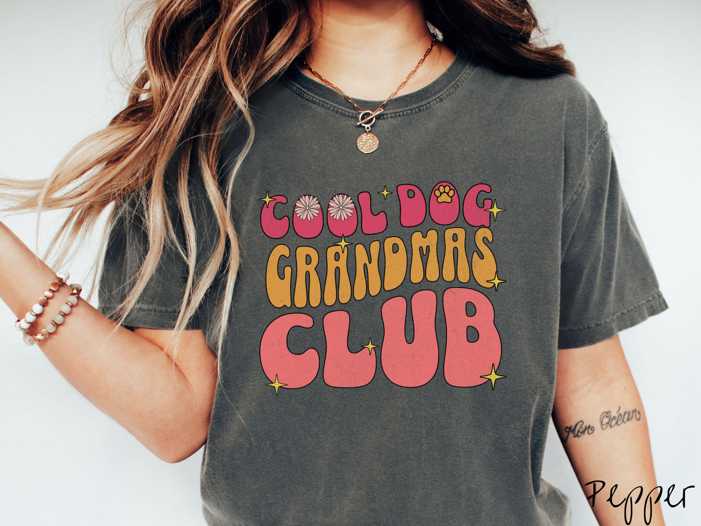 The Cool Dog Grandmas Club Comfort Colors Tee-shirt, Gift This Cool Grandma Tee-shirt to the Dog Loving Grandma in Your Life!
