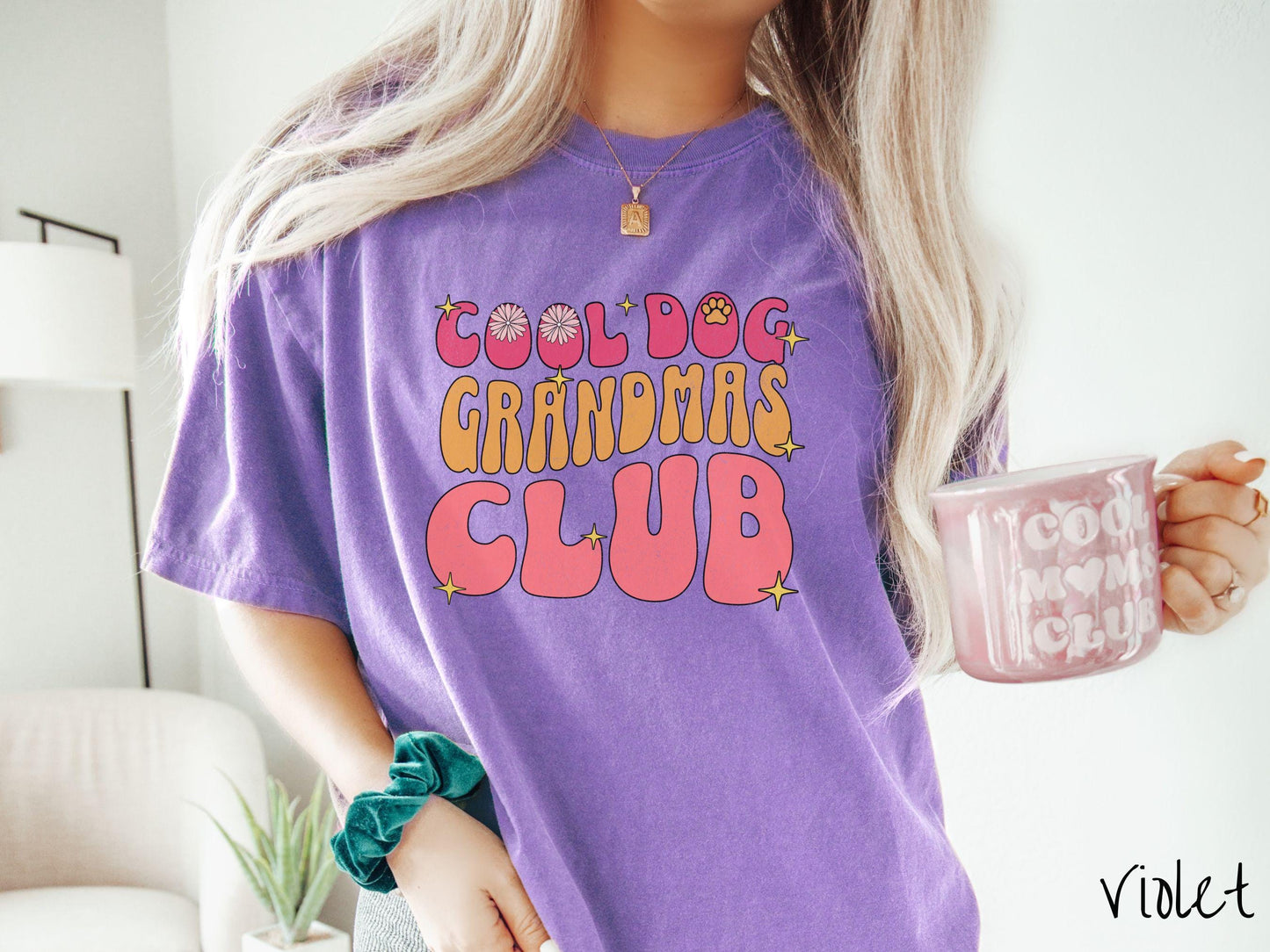 The Cool Dog Grandmas Club Comfort Colors Tee-shirt, Gift This Cool Grandma Tee-shirt to the Dog Loving Grandma in Your Life!