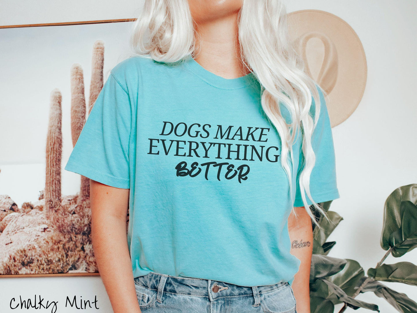 The Dogs Make Everything Better Comfort Colors Tee-shirt, Gift This Dog Friendly Tee-shirt to the Dog Loving Mom in Your Life!