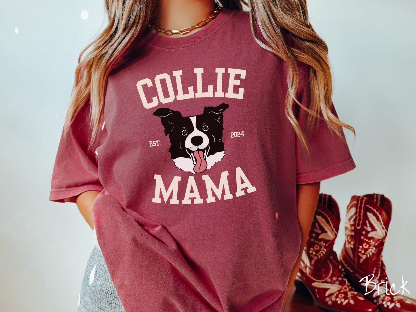 The Comfort Colors Collie Mama Tee-shirt, Gift This Collie Lover Tee-shirt to the Dog Loving Friend in Your Life!