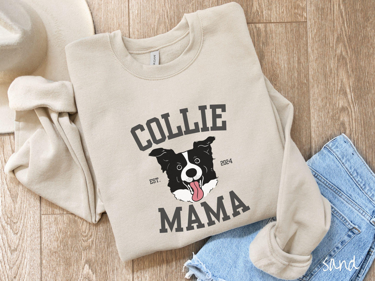 The Gildan Collie Mama Sweatshirt, Gift This Collie Lover Sweatshirt to the Dog Loving Friend in Your Life!