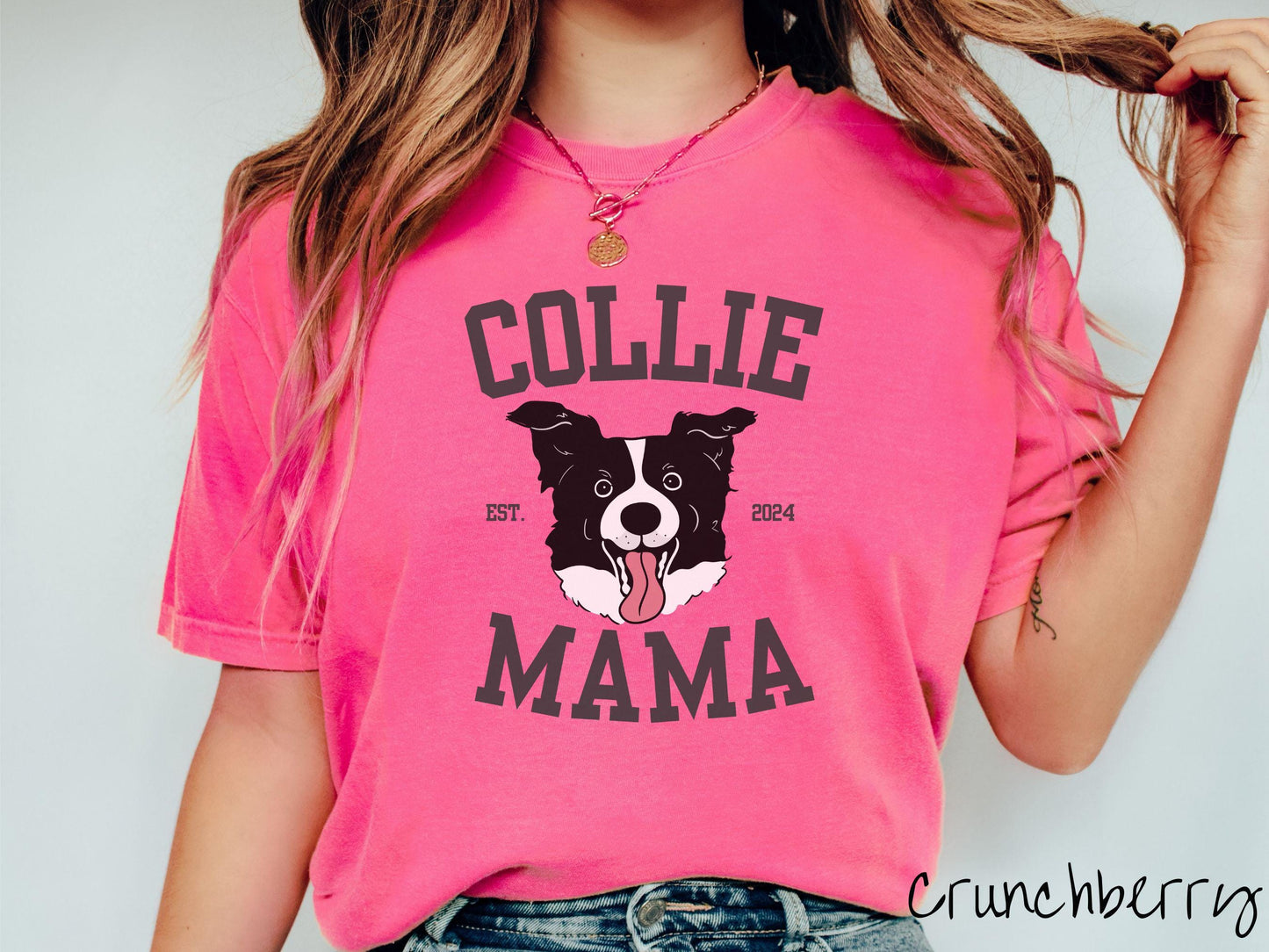 The Comfort Colors Collie Mama Tee-shirt, Gift This Collie Lover Tee-shirt to the Dog Loving Friend in Your Life!