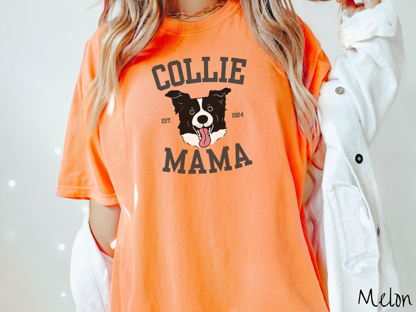 The Comfort Colors Collie Mama Tee-shirt, Gift This Collie Lover Tee-shirt to the Dog Loving Friend in Your Life!
