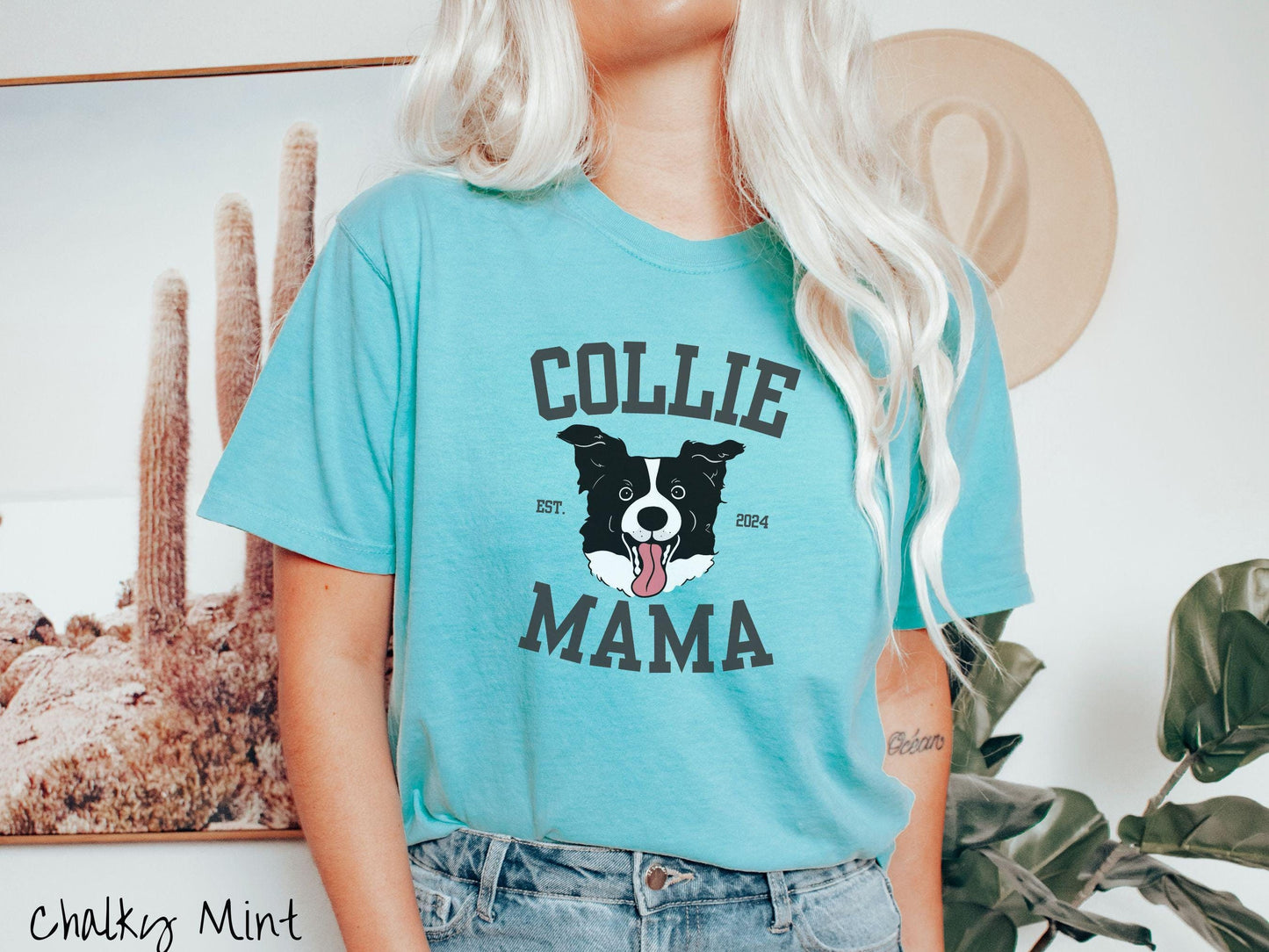 The Comfort Colors Collie Mama Tee-shirt, Gift This Collie Lover Tee-shirt to the Dog Loving Friend in Your Life!
