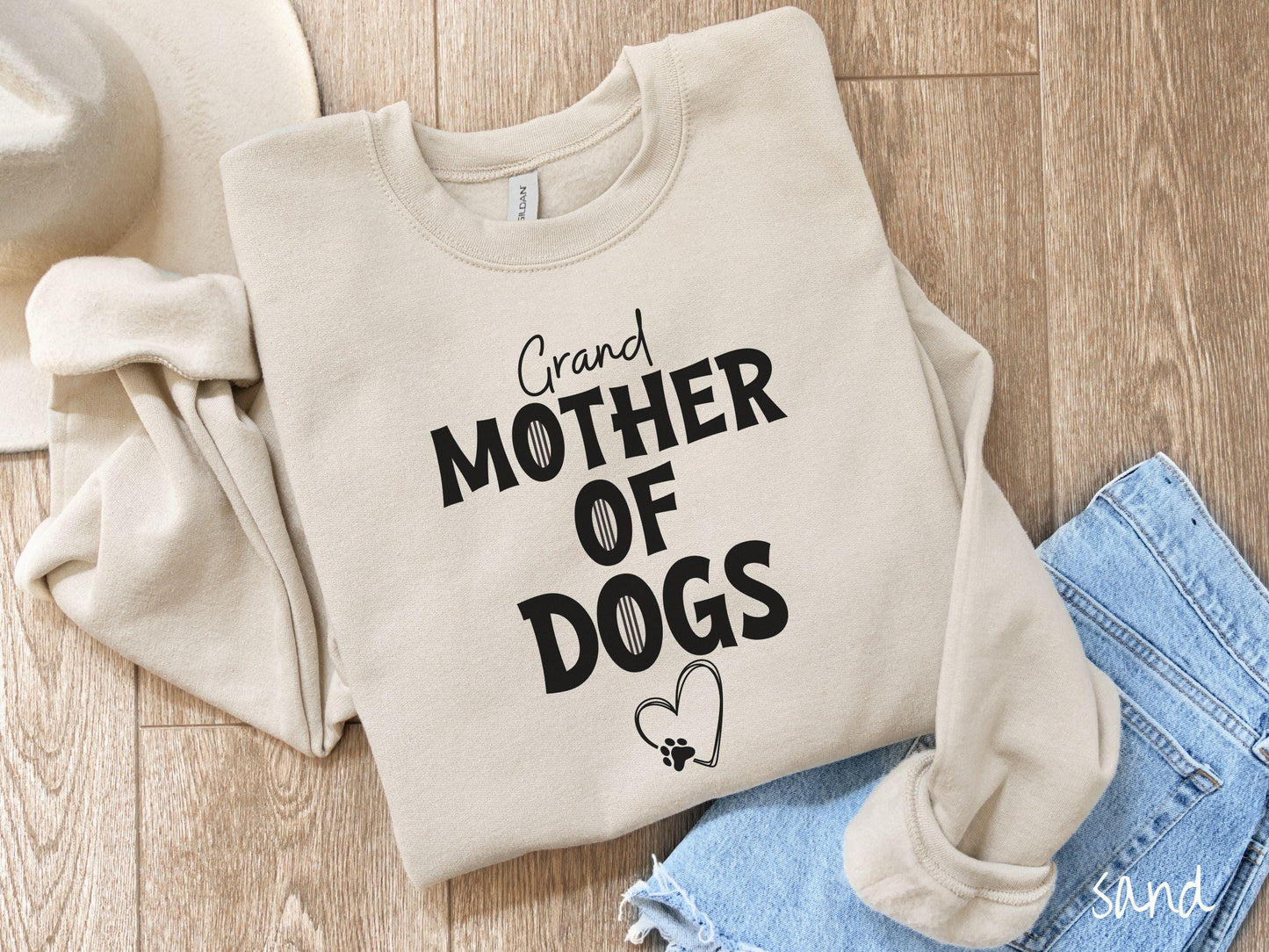 The Grand Mother of Dogs Gildan Sweatshirt, Gift This Motherly Dog Sweatshirt to the Dog Loving Grandma in Your Life!