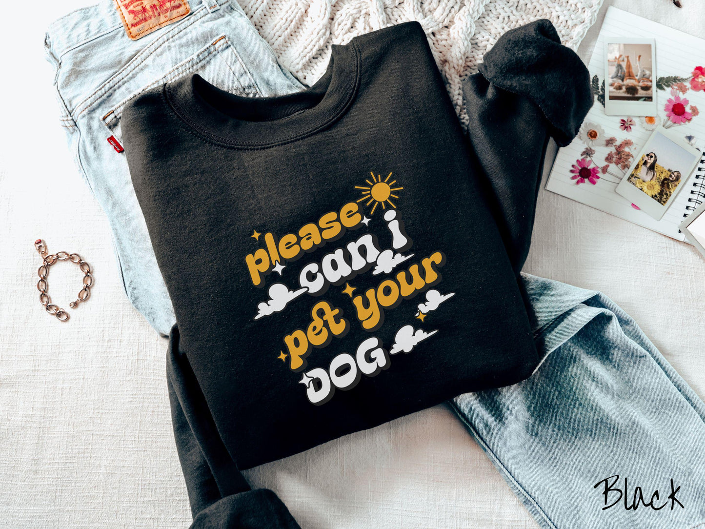 This cozy Gildan sweatshirt is perfect for dog lovers who just can’t resist asking, “Please, can I pet your dog?” Featuring this fun phrase in orange and white font, this sweatshirt is a must-have for anyone who loves petting every pup they see.