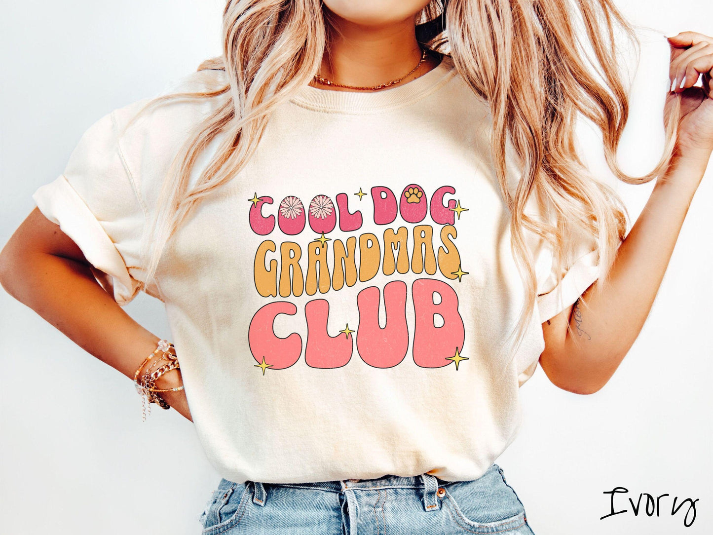 The Cool Dog Grandmas Club Comfort Colors Tee-shirt, Gift This Cool Grandma Tee-shirt to the Dog Loving Grandma in Your Life!