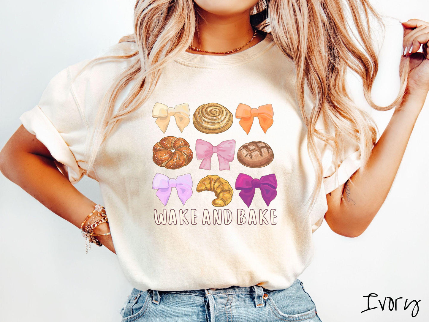 Bow Sourdough Grid Wake and Bake Comfort Colors Shirt, Pun Sourdough Tee, Bread Maker Gift T-Shirt, Funny Baking Tee, Homesteading