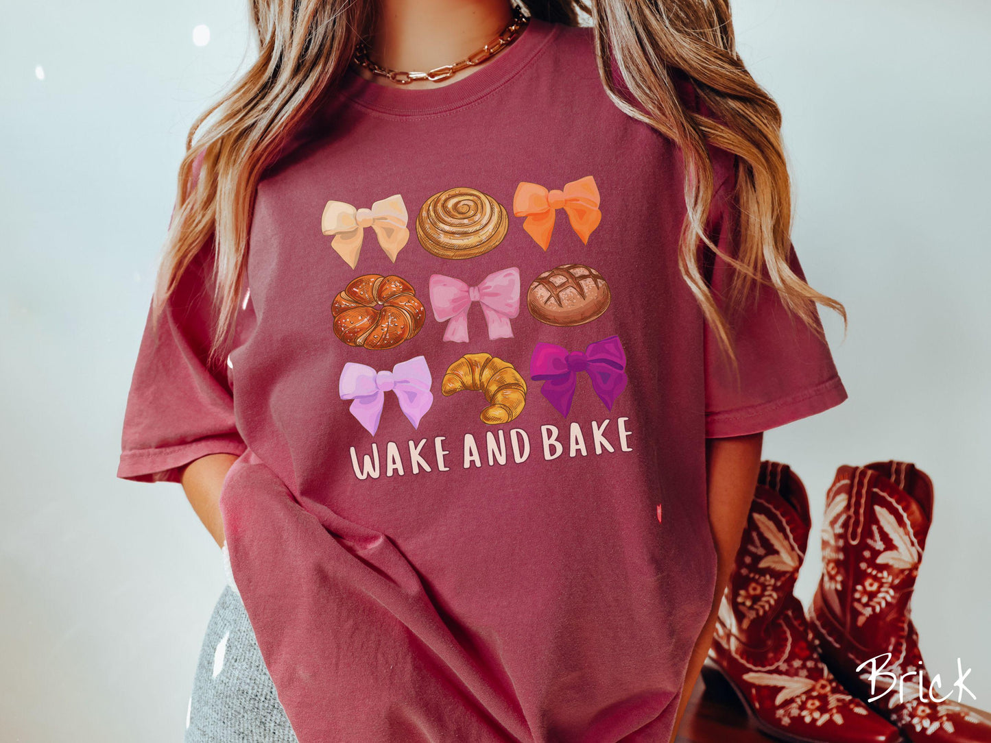 Bow Sourdough Grid Wake and Bake Comfort Colors Shirt, Pun Sourdough Tee, Bread Maker Gift T-Shirt, Funny Baking Tee, Homesteading
