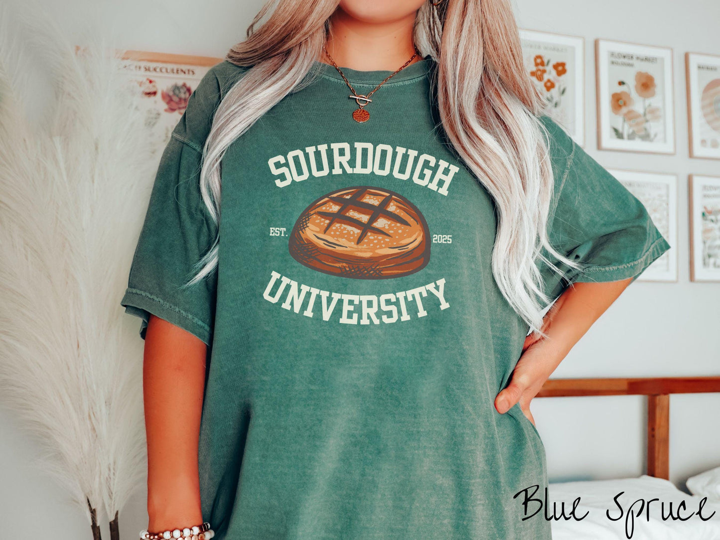 Varsity Sourdough University Comfort Colors Shirt, Pun Sourdough Tee, Bread Maker Gift T-Shirt, Funny Baking Tee, Homesteading