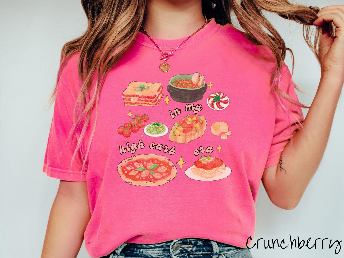 In My High Carb Era Pasta Grid Comfort Colors Shirt, Pun Food Tee, Italian Food, Gift T-Shirt, Funny Pasta Tee, Homesteading