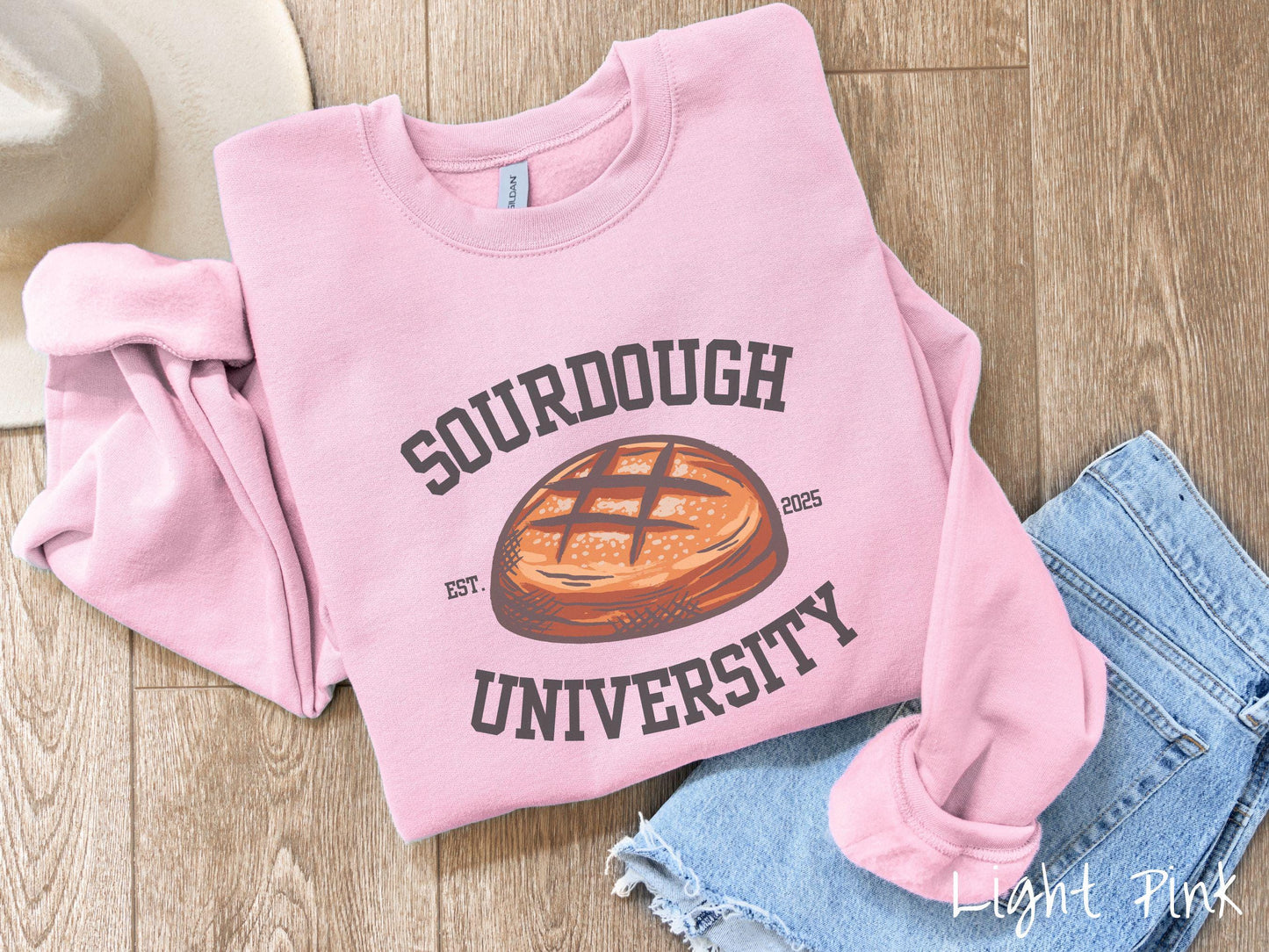 The Sourdough University Varsity Sweatshirt, Baked Goods Sweater, Fun Foodie Gift, Baker Pun Shirt, Sourdough Starter, Bread Maker College