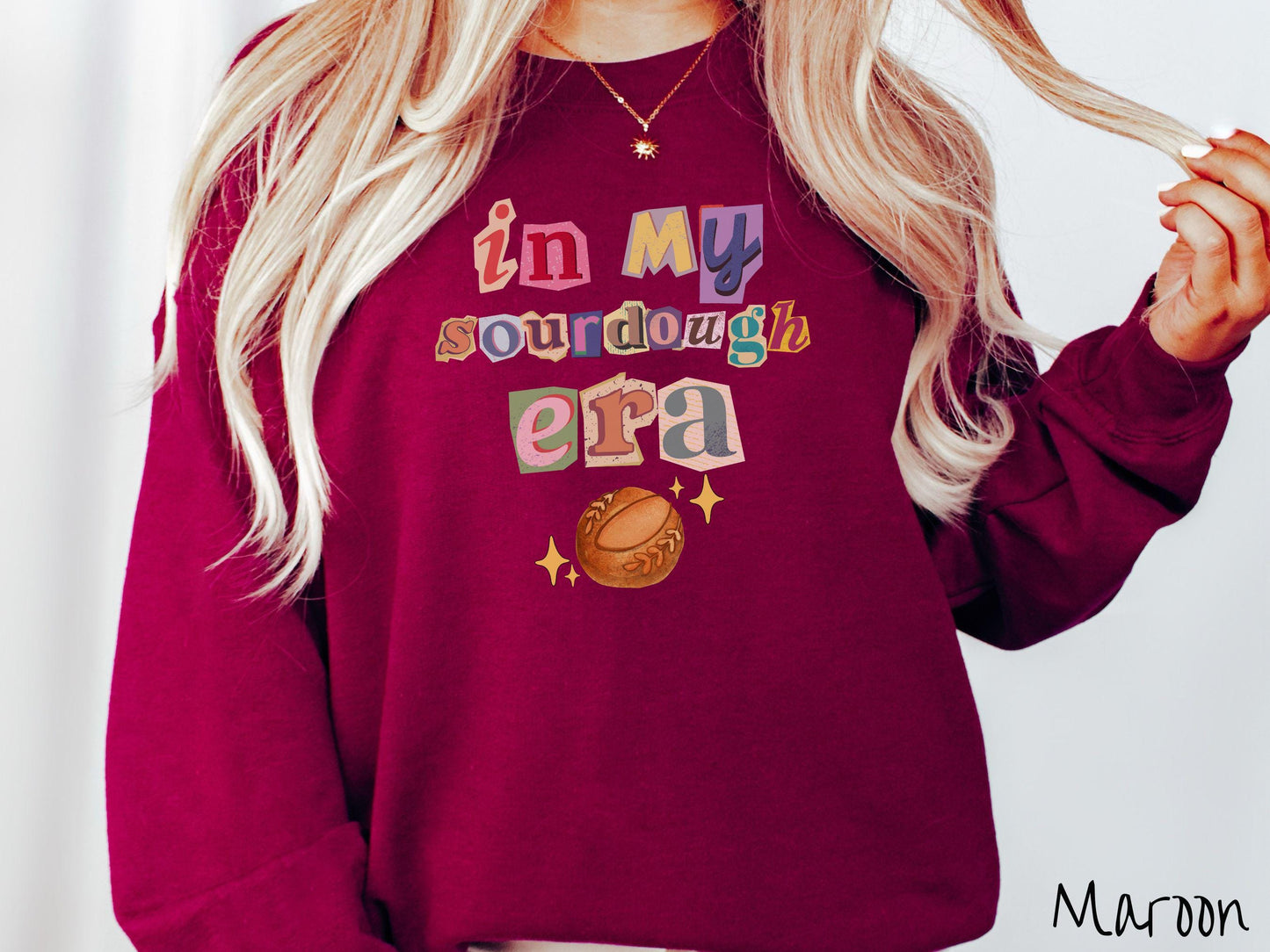 The In My Sourdough Era Scrapbook Letters Sweatshirt, Baked Goods Sweater, Foodie Gift, Pun Shirt, Sourdough Starter, Magazine Cutout