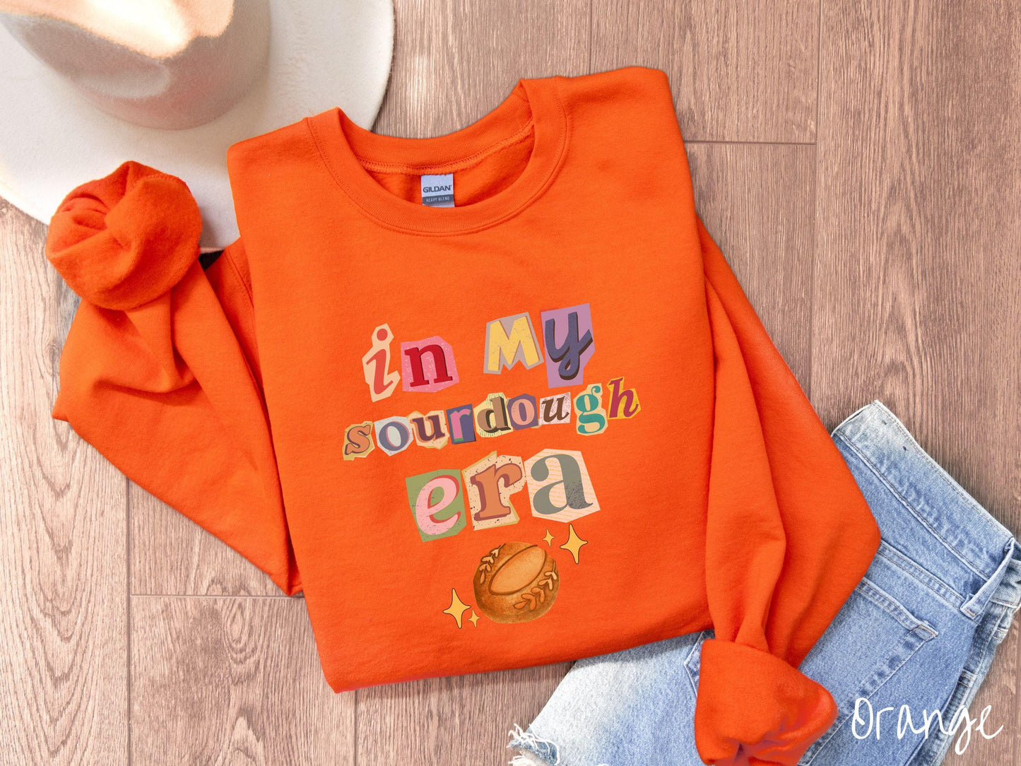 The In My Sourdough Era Scrapbook Letters Sweatshirt, Baked Goods Sweater, Foodie Gift, Pun Shirt, Sourdough Starter, Magazine Cutout