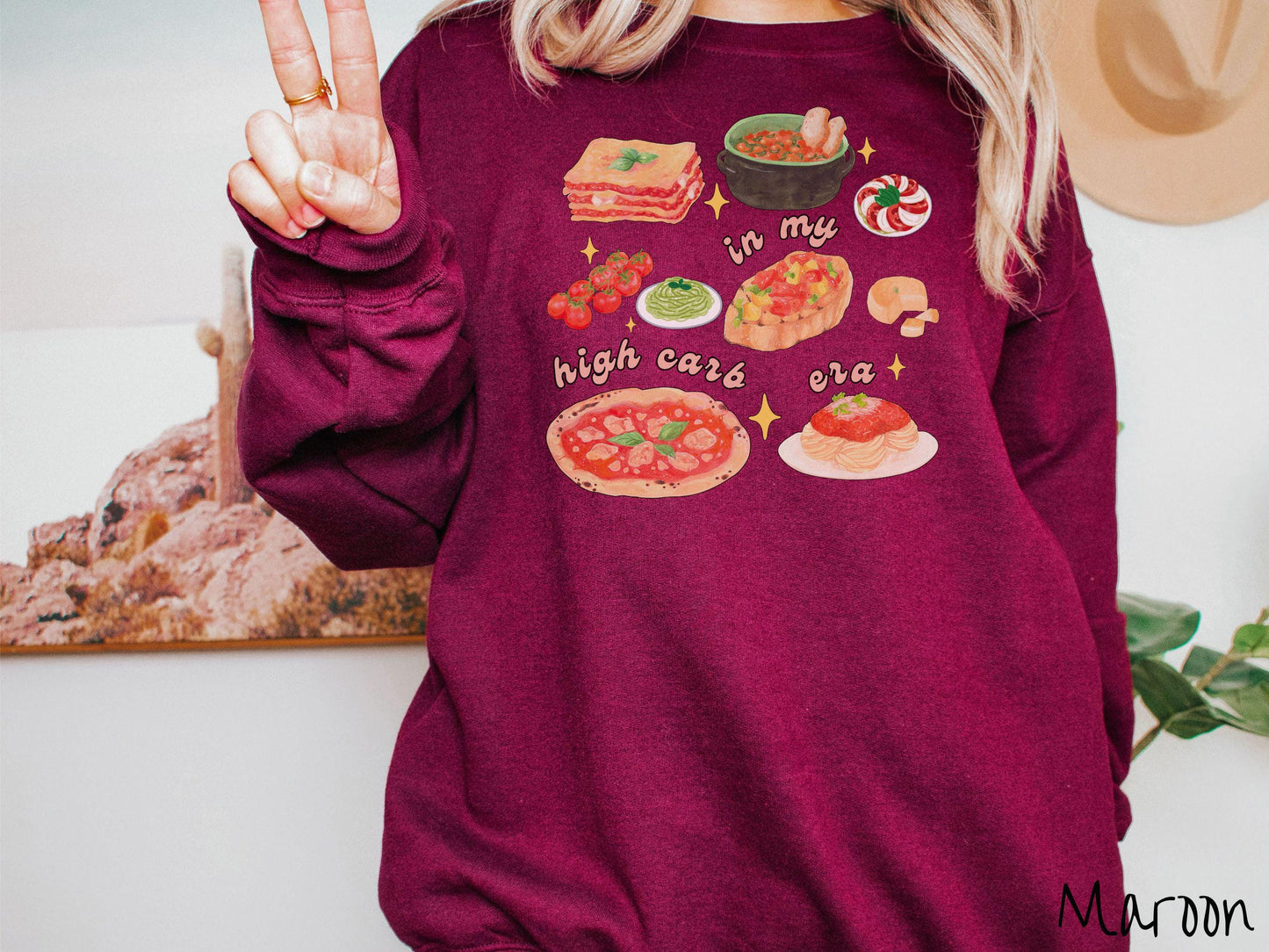 The In My High Carb Era Sweatshirt, Carbohydrates Sweater, Italian Food Shirt, Funny Pasta Pun Sweatshirt, Foodie Gift, Food Lover