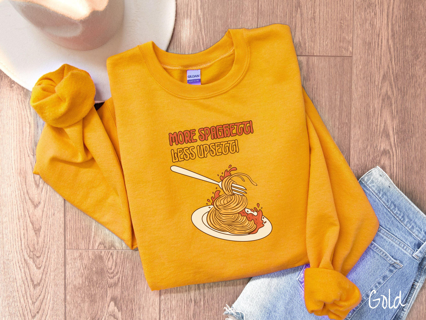 The Retro More Spaghetti Less Upsetti Sweatshirt, Carbohydrates Sweater, Italian Food Shirt, Funny Pasta Pun Sweatshirt, Foodie Gift