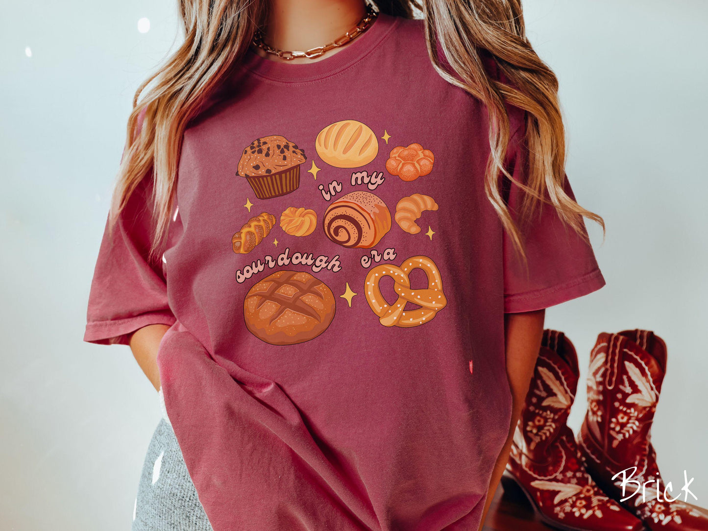The Baked Good In My Sourdough Era Comfort Colors Shirt, Pun Sourdough Tee, Bread Maker Gift T-Shirt, Funny Baking Tee, Homesteading Tee