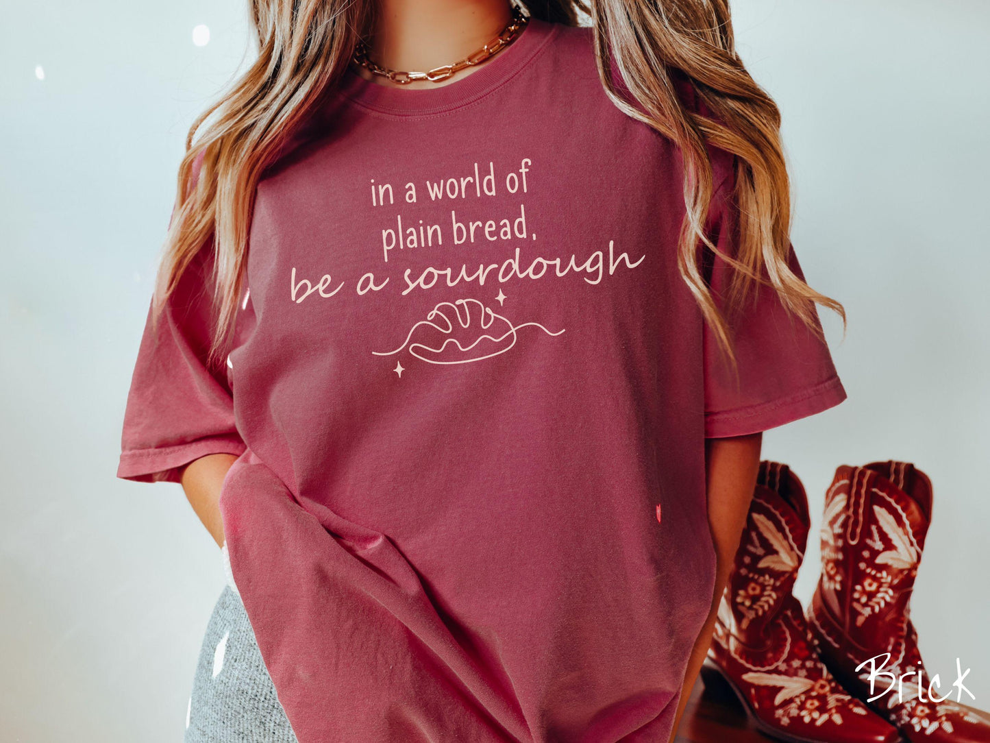 In a World of Plain Bread be a Sourdough Comfort Colors Shirt, Pun Sourdough Tee, Bread Maker Gift T-Shirt, Funny Baking Tee, Homesteading