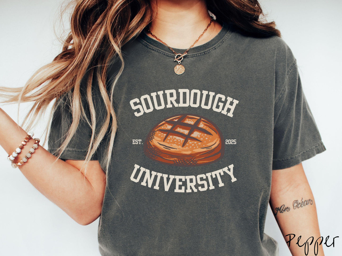 Varsity Sourdough University Comfort Colors Shirt, Pun Sourdough Tee, Bread Maker Gift T-Shirt, Funny Baking Tee, Homesteading