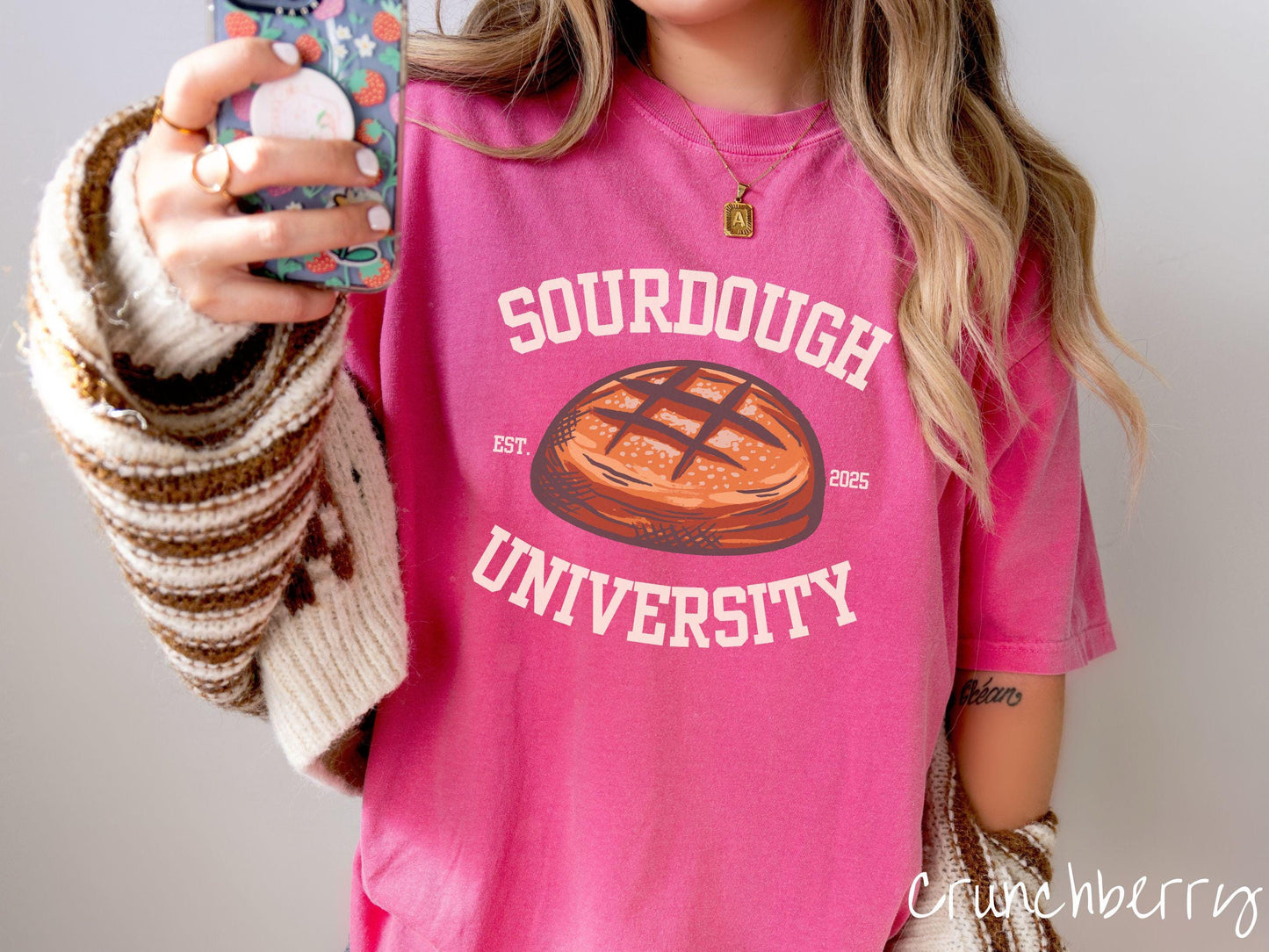Varsity Sourdough University Comfort Colors Shirt, Pun Sourdough Tee, Bread Maker Gift T-Shirt, Funny Baking Tee, Homesteading