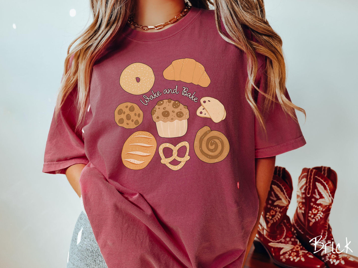 The Wake and Bake Sourdough Food Comfort Colors Shirt, Pun Sourdough Tee, Bread Maker Gift T-Shirt, Funny Baking Tee, Homesteading