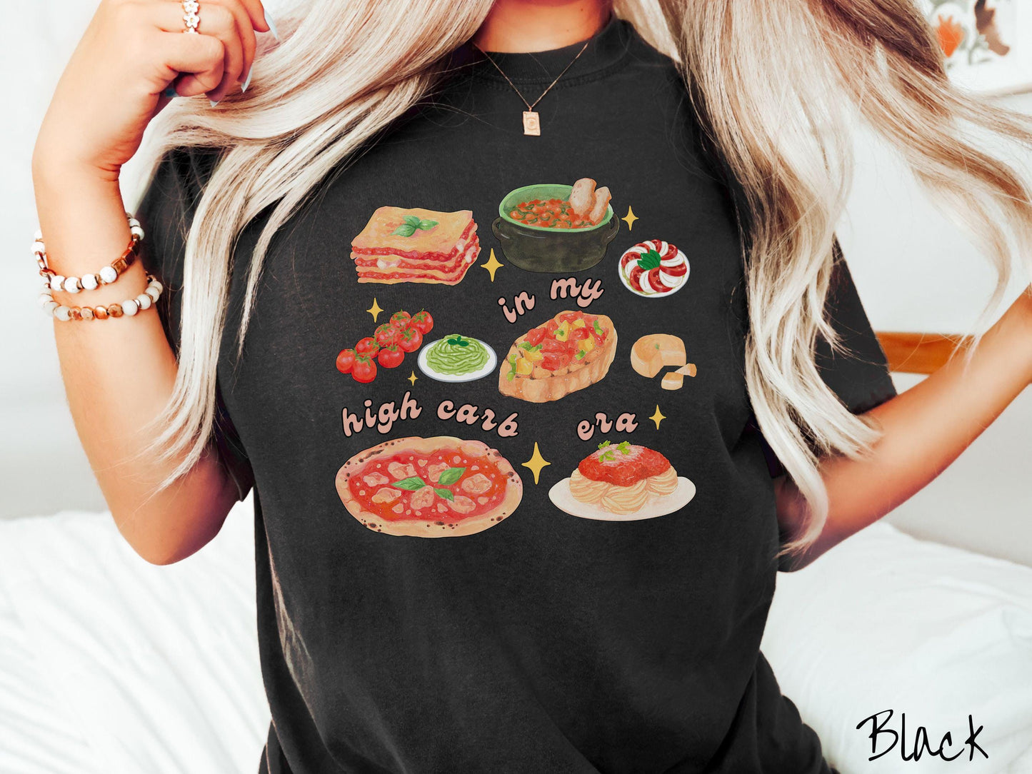 In My High Carb Era Pasta Grid Comfort Colors Shirt, Pun Food Tee, Italian Food, Gift T-Shirt, Funny Pasta Tee, Homesteading