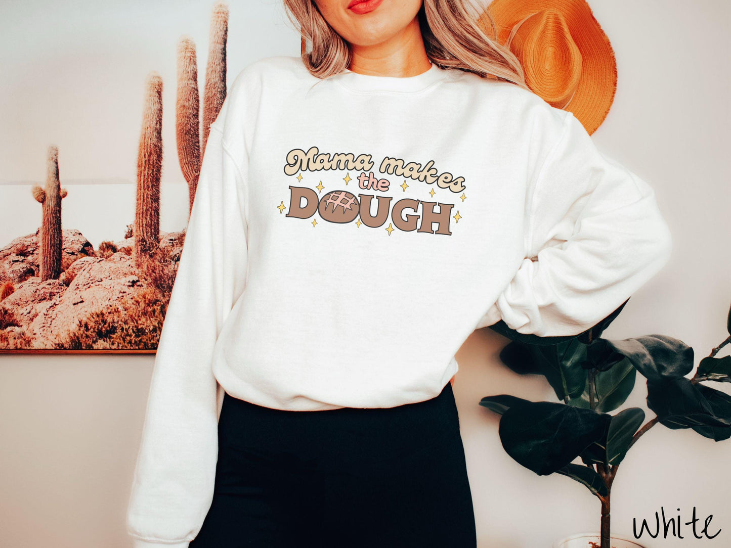 The Retro Mama Makes The Dough Sweatshirt, Baked Goods Sweater, Foodie Gift, Pun Shirt, Sourdough Starter, Sourdough Mom Pun