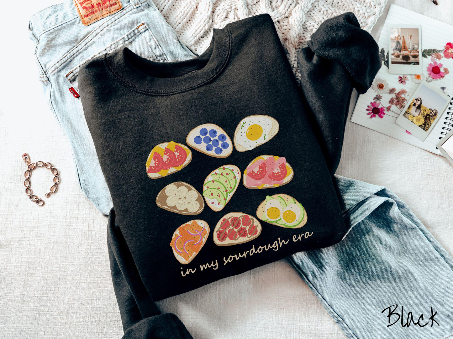 The Sourdough Toast Grid Sweatshirt, Baked Goods Sweater, Foodie Gift, Pun Shirt, Sourdough Starter, Breakfast Food Sweater
