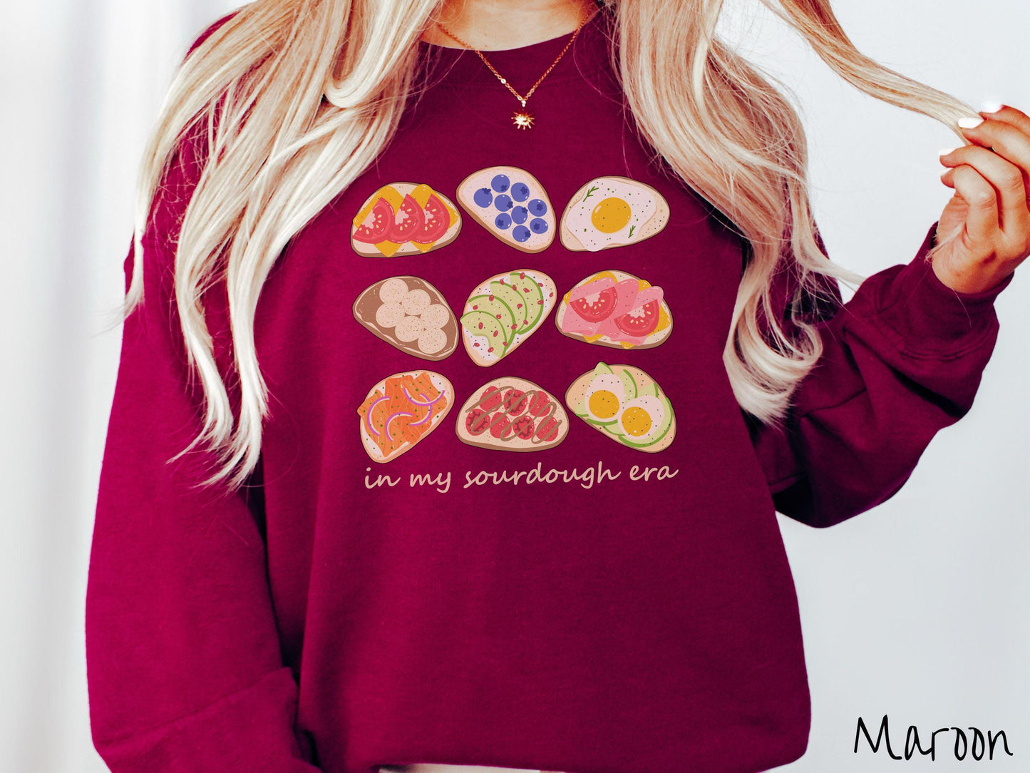 The Sourdough Toast Grid Sweatshirt, Baked Goods Sweater, Foodie Gift, Pun Shirt, Sourdough Starter, Breakfast Food Sweater