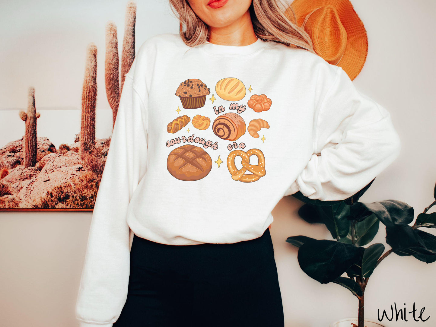 The In My Sourdough Era Grid Boho Sweatshirt, Baked Goods Sweater, Foodie Gift, Pun Shirt, Sourdough Starter, Sourdough Mom Pun