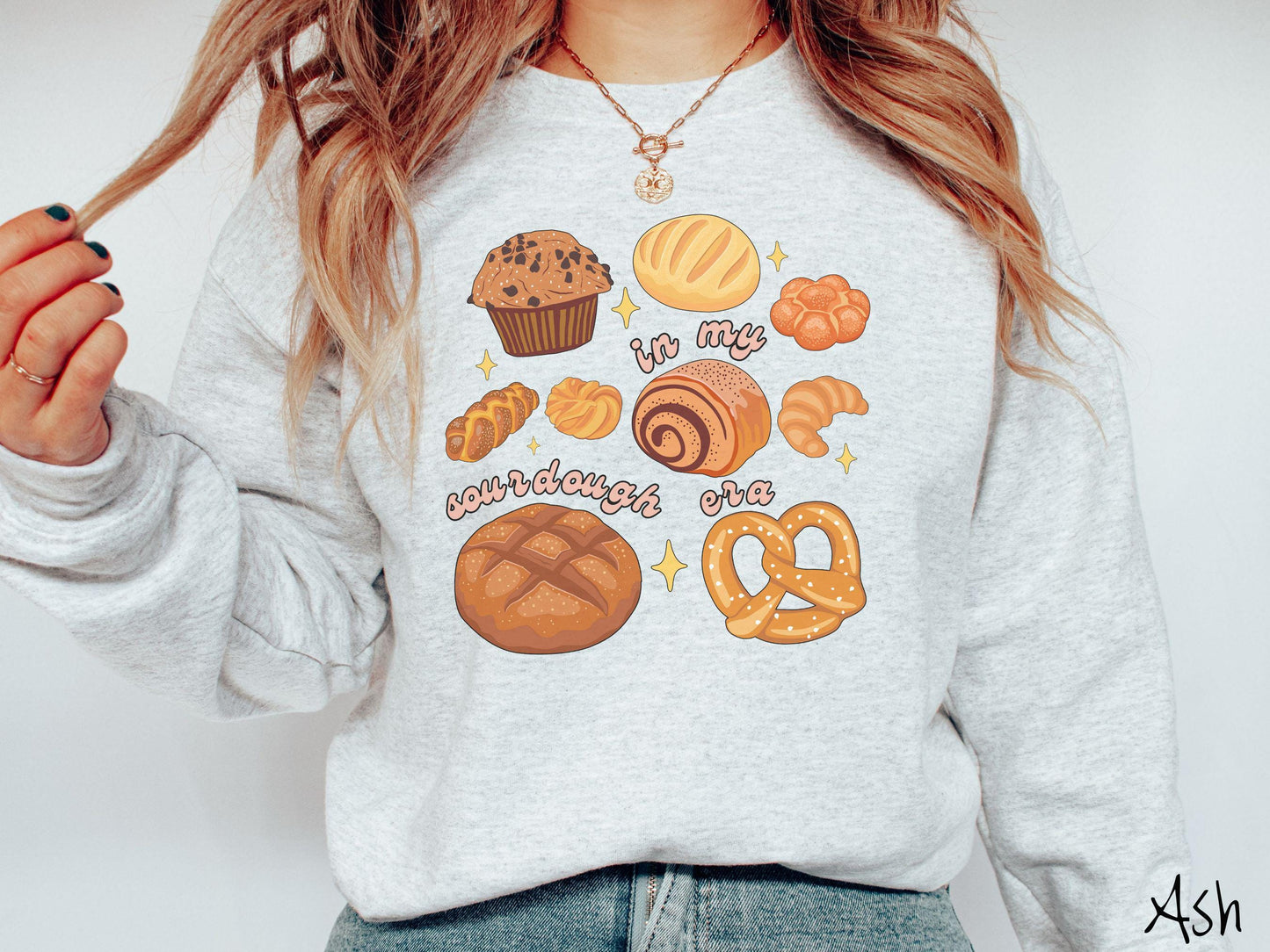 The In My Sourdough Era Grid Boho Sweatshirt, Baked Goods Sweater, Foodie Gift, Pun Shirt, Sourdough Starter, Sourdough Mom Pun