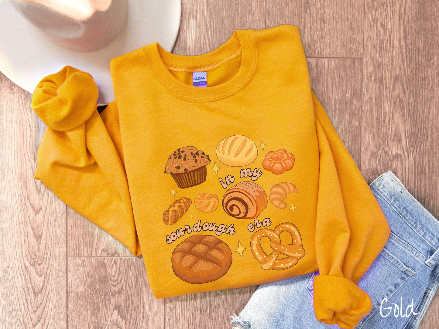 The In My Sourdough Era Grid Boho Sweatshirt, Baked Goods Sweater, Foodie Gift, Pun Shirt, Sourdough Starter, Sourdough Mom Pun