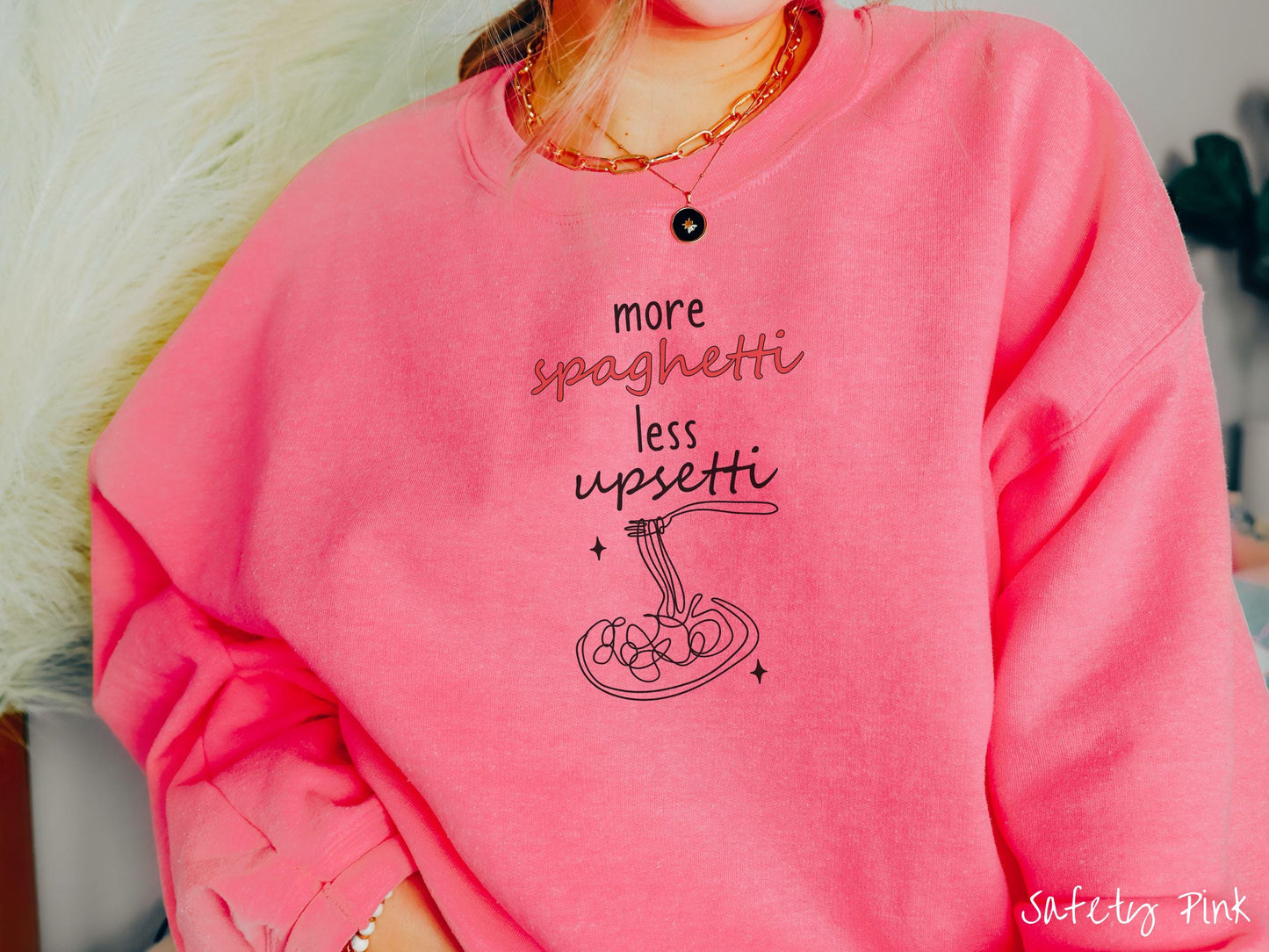 The Minimalistic More Spaghetti Less Upsetti Sweatshirt, Carbohydrates Sweater, Italian Food Shirt, Funny Pasta Pun Sweatshirt, Foodie Gift