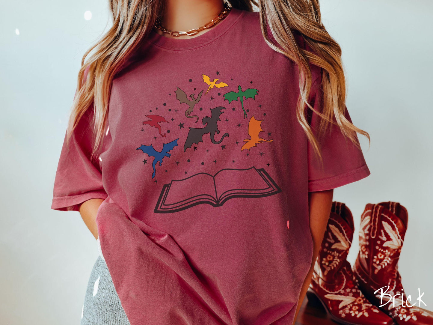 The Dragon Riders Open Book Comfort Colors Shirt, Fantasy Book Tee, Romantasy Gift T-Shirt, Bookish Dragon Tee, Fantasy World Tee