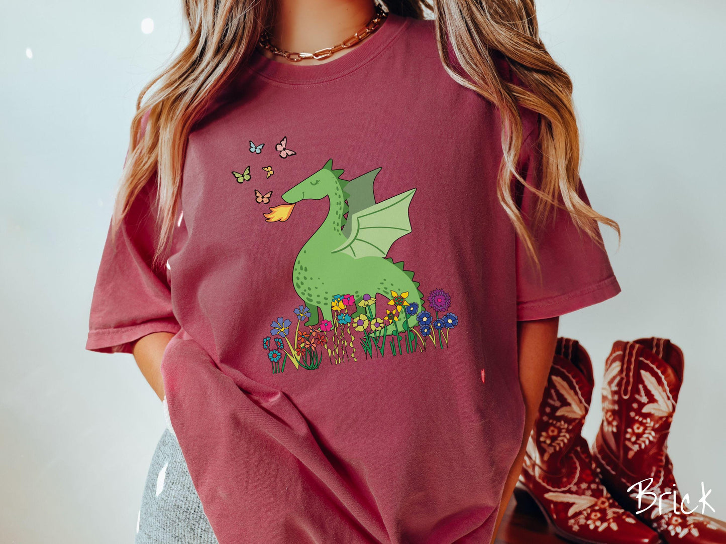 The Botanical Cute Dragon Comfort Colors Shirt, Fantasy Book Tee, Romantasy Gift T-Shirt, Bookish Dragon Tee, Fantasy World